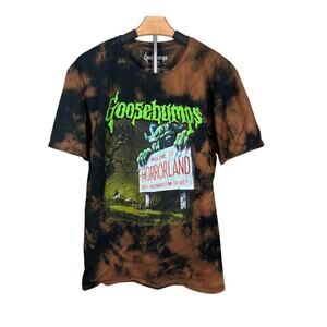 Goosebumps T-Shirt Mens XL Graphic Bleach Dye Upcycled Horror Grunge Emo